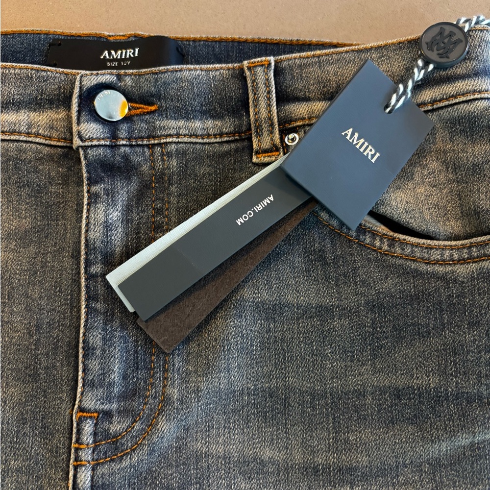 AMIRI Washed Black-Grey Denim Jeans with Branded Tags